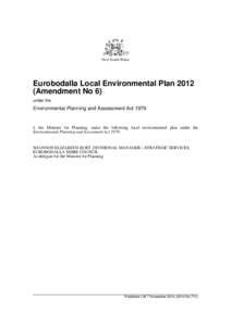 New South Wales  Eurobodalla Local Environmental Plan[removed]Amendment No 6) under the