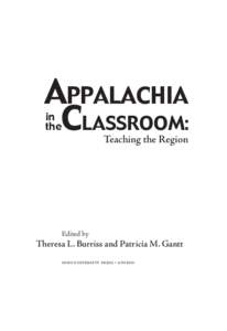 APPALACHIA CLASSROOM: in the  Teaching the Region