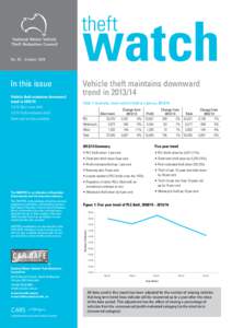 No. 52 – October[removed]In this issue Vehicle theft maintains downward trend in[removed]Short term theft