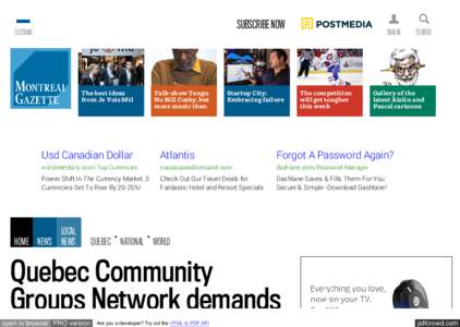 SUBSCRIBE NOW  SECTIONS  POSTMEDIA NETWORK INC.