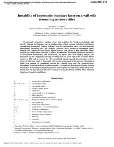 Instability of Hypersonic Boundary Layer on a Wall with Resonating Micro-Cavities