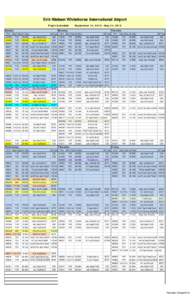 Erik Nielsen Whitehorse International Airport Flight Schedule Sunday Flt #  September 14, [removed]May 31, 2015