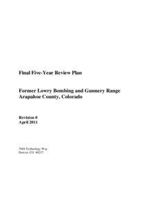 Final Five-Year Review Plan  Former Lowry Bombing and Gunnery Range
