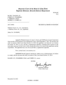 Supreme Court of the State of New York Appellate Division: Second Judicial Department M184168 E/sl RUTH C. BALKIN, J.P. CHERYL E. CHAMBERS