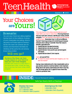 TeenHealth  Quarter 1 n 2013 Your Choices