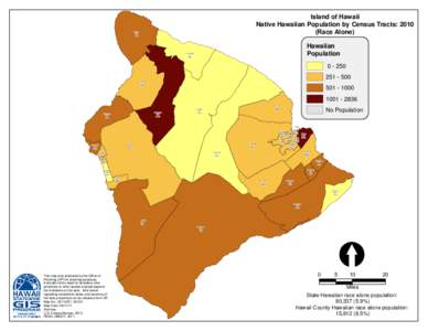 Island of Hawaii Native Hawaiian Population by Census Tracts: 2010 (Race Alone) CT[removed]