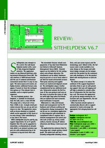 TECHNOLOGY SITEHELPDESK V6.7  REVIEW: SITEHELPDESK V6.7  S