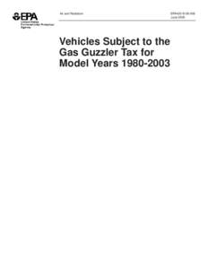 Gas Guzzler Vehicles for Model Years[removed]EPA420-B[removed])