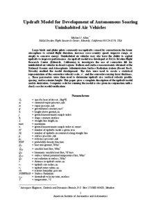 Updraft Model for Development of Autonomous Soaring Uninhabited Air Vehicles Michael J. Allen *