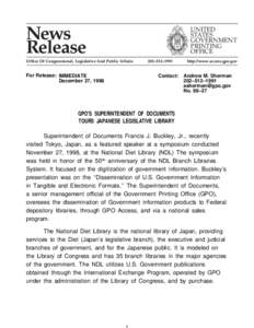 United States Government Printing Office / Government / Politics / Federal Depository Library Program / Government of Japan / National Diet Library / World Digital Library