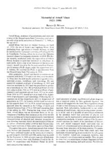 American Mineralogist, Volume 77, pages[removed], 1992  Memorial of Arnulf Muan