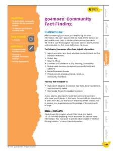 Objective: partners for the capstone project go4more: Community Fact-Finding