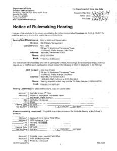 Department of State Division of Publications For Department of State Use Only  312 Rosa L. Parks, 8th Floor SnodgrassrrN Tower