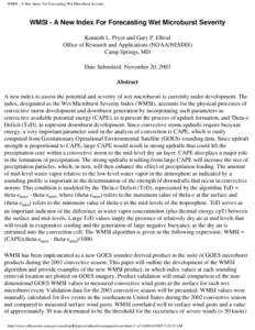 WMSI - A New Index For Forecasting Wet Microburst Severity