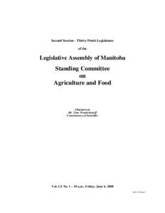 The Legislative Assembly of Manitoba Debates and Proceedings