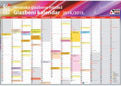 Hrvatska glazbena mladež  Glazbeni kalendar Rujan 1 2