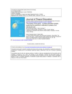 This article was downloaded by:[Sommerfelt, Ole Henning] On: 14 February 2008 Access Details: [subscription number[removed]Publisher: Routledge Informa Ltd Registered in England and Wales Registered Number: [removed]Re