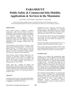 GPS 2001:  PARAMOUNT Public Safety & Commercial Info-Mobility Applications & Services in the Mountains