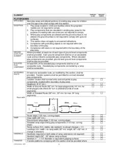 ELEMENT  COMPLIES (or NA)  PLAYGROUNDS