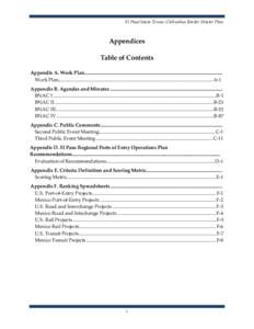 Appendices Table of Contents