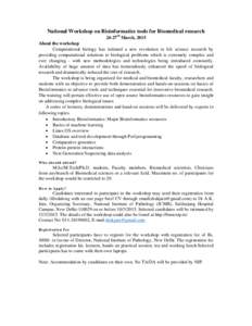 Bioinformatics / Computational biology / Biomedical scientist / Health in the United Kingdom / Indian Council of Medical Research / EMBnet / Medicine / Science / Health