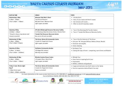 Western Metropolitan Regional Council  DATE & TIME VENUE