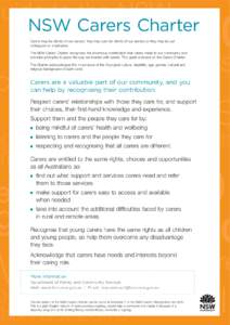 NSW Carers Charter - poster