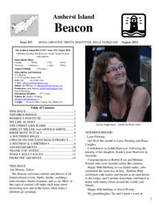 Amherst Island  Beacon Issue 433  BONA LIBENTER, TRISTIA MAESTITER, MALA NUMQUAM