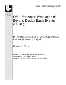 LLNL-PROCDRAFT  OE-1 Enhanced Evaluation of Beyond Design Basis Events (BDBE)