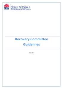 Recovery Committee Guidelines May 2011 Table of Contents INTRODUCTION ..................................................................................................................... 4