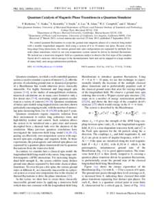 Magnetic ordering / Condensed matter physics / Quantum field theory / Ising model / Quantum phase transition / Ferromagnetism / Spin model / Paramagnetism / Spin / Physics / Statistical mechanics / Quantum phases