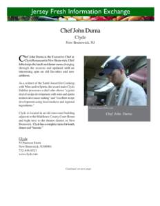 Chef John Durna Clydz New Brunswick, NJ C