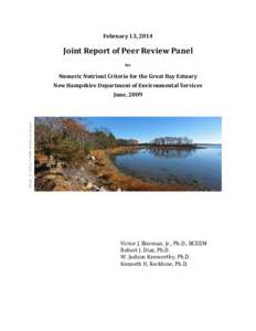 February	13,	2014	  Joint	Report	of	Peer	Review	Panel for	  Numeric	Nutrient	Criteria	for	the	Great	Bay	Estuary