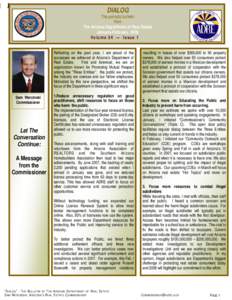 DIALOG  The periodic bulletin from The Arizona Department of Real Estate January-February, 2008