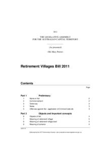 Retirement Villages Act 2011