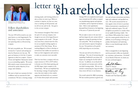 letter to  shareholders Daniel K Frierson, Chairman & CEO, and William N. Fry, IV, President & COO.