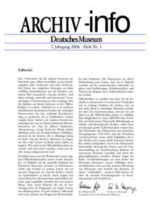 ARCHIV -info 7. Jahrgang 2006 · Heft Nr. 1