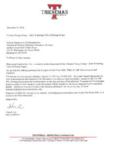 INVITATION TO BID PROJECT NAME: GEIST & HARDING VALVE & PIPING PROJECT PROJECT LOCATION: Indianapolis, IN OWNER: Citizens Energy Group ENGINEER: Wessler Engineering BID DATE: Monday, January 12, 2015