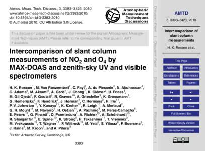 Atmospheric Measurement Techniques Discussions  2