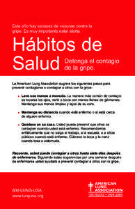 Este año hay escasez de vacunas contra la gripe. Es muy importante estar alerta. Hábitos de Salud