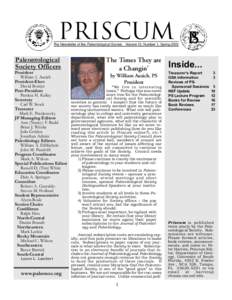 PRISCUM The Newsletter of the Paleontological Society Paleontological Society Officers President