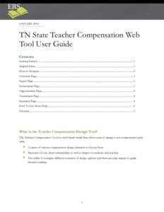 JANUARY[removed]TN State Teacher Compensation Web Tool User Guide Contents