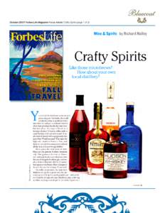 OctoberForbes Life Magazine Focus Article/ Crafty Spirits (page 1 of 3)  OctoberForbes Life Magazine Focus Article/ Crafty Spirits (page 2 of 3) OctoberForbes Life Magazine Focus Article/ Crafty Sp