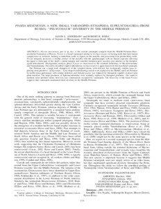 Journal of Vertebrate Paleontology 24(1):173–179, March 2004 ᭧ 2004 by the Society of Vertebrate Paleontology