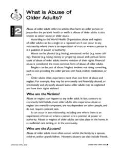 factsheet  What is Abuse of Older Adults?  2