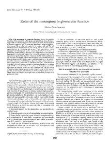 Kidney International, Vol[removed]), pp. 1583—1585  Roles of the mesangium in glomerular function