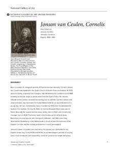 National Gallery of Art NATIONAL GALLERY OF ART ONLINE EDITIONS Dutch Paintings of the Seventeenth Century Jonson van Ceulen, Cornelis Also known as