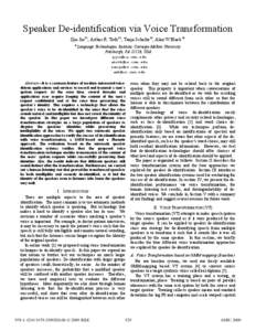 Artificial intelligence applications / Science / Phonetics / Speaker recognition / Speech synthesis / Artificial intelligence / Humanâ€“computer interaction / Loudspeaker / Generalized method of moments / Computational linguistics / Automatic identification and data capture / Speech processing