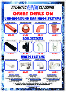 GREAT DEALS ON  UNDERGROUND DRAINAGE SYSTEMS 6m Plain Ended Pipe  Double Socket Pipe Coupling