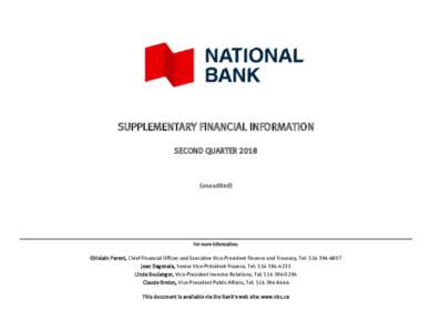 Supplementary Financial Information Q2-2018